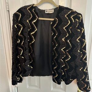 Black and Gold Sequin Jacket
